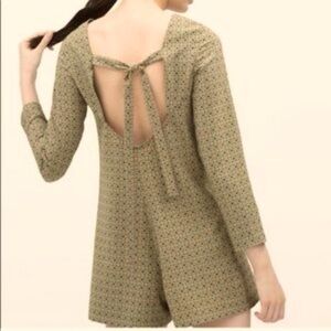 Zara • Open Back Long Sleeve Romper